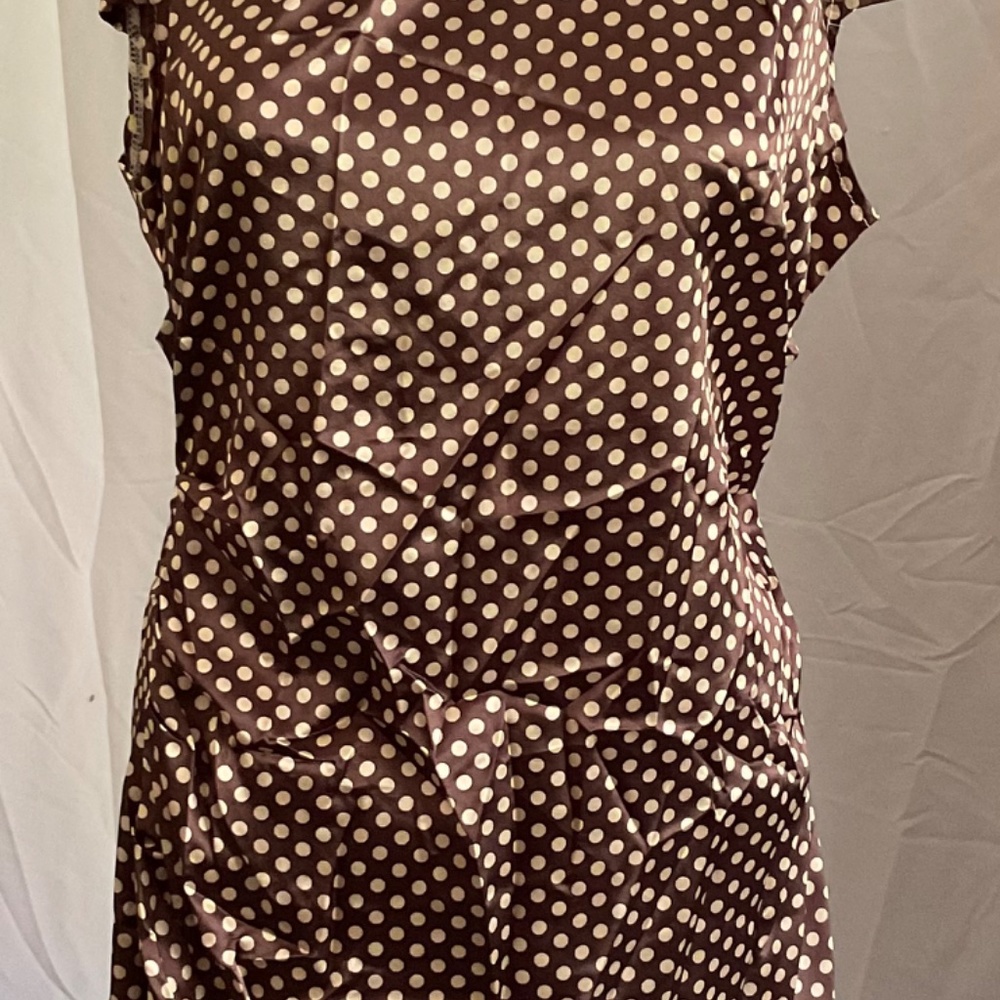 Brown and cream polkadotted dress